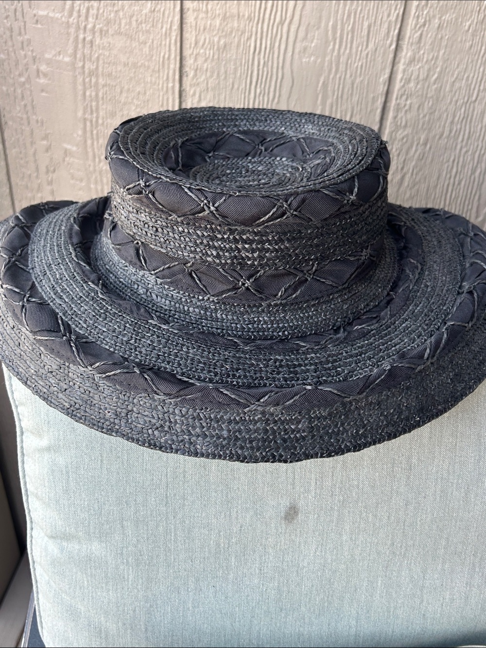 Classic Black Straw Boater Hat - Women Accessories Made in Italy